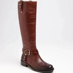 Vince Camuto Kabo 2 Tall Brown Leather Riding Boots Sz 8.5